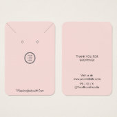Roze Modern Minimal Ketting Earring Display Kaart (Voorkant /achterkant)