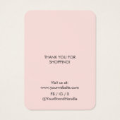 Roze Modern Minimal Ketting Earring Display Kaart (Achterkant)