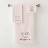 Roze Modern Minimalistisch Bad Handdoek (Insitu)