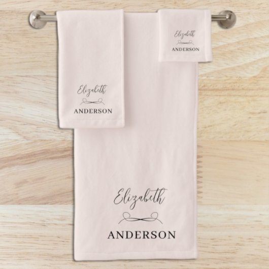 Roze Modern Minimalistisch Bad Handdoek
