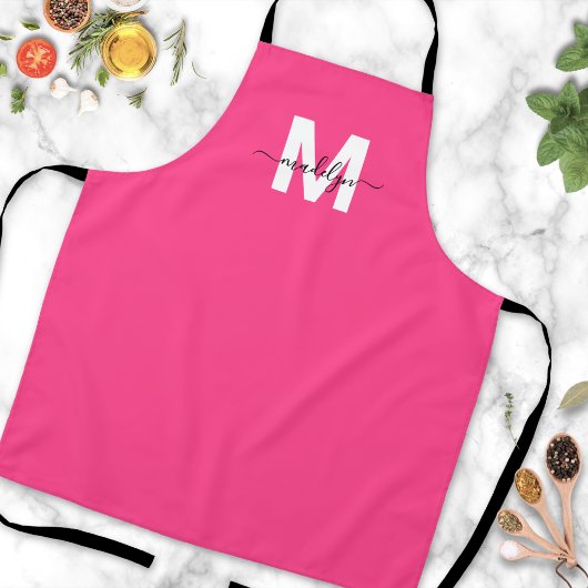 Roze Modern Minimalistisch Elegant Monogram Schort