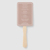 Roze Modern Minimalistisch Huwelijksprogramma Handwaaier (Achterkant)