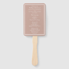 Roze Modern Minimalistisch Huwelijksprogramma Handwaaier