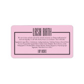 Roze Modern Minimalistisch Lash Bath Label (Voorkant)