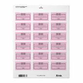 Roze Modern Minimalistisch Lash Bath Label (Full Sheet)