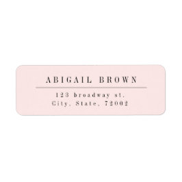 Roze modern minimalistisch retouradres etiket