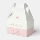 Roze Modern Minimalistisch Wildflower Baby shower Bedankdoosjes (Achterkant)