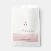 Roze Modern Minimalistisch Wildflower Baby shower Bedankzakje (Voorkant)