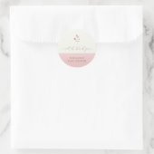 Roze Modern Minimalistisch Wildflower Baby shower Ronde Sticker (Tas)