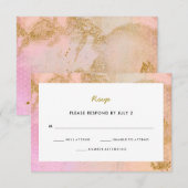 Roze Modern Mitzvah | Reactie op RSVP (Voorkant / Achterkant)