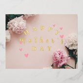Roze Modern Moederdag Folie Feestdagen Briefkaart (Voorkant)
