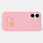Roze Modern Monogram Initiaal Naam Case-Mate iPhone Case (Achterkant (horizontaal))