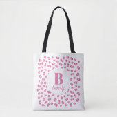 Roze Modern Monogram Naam Initiaal Canvas tas (Voorkant)