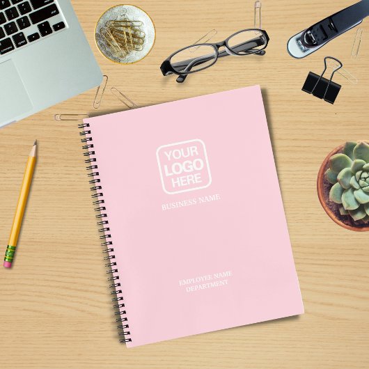 Roze | Modern Professioneel Bedrijfslogo Toevoegen Notitieboek