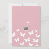 Roze Modern Proost op een heel leven vol vlinders Kaart (Achterkant)