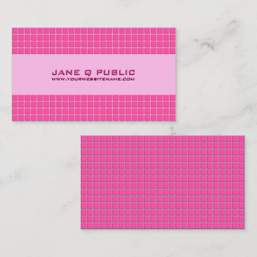 Roze modern raster visitekaartje (Voorkant / Achterkant)