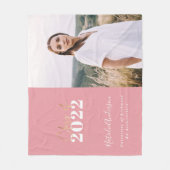 roze modern script afstudeerder multi-fotoreklasse fleece deken (Voorkant)