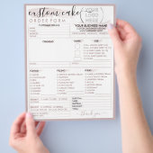 Roze Modern Script Bakkerij Taart Bestelformulier Flyer (Hand)