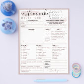 Roze Modern Script Bakkerij Taart Bestelformulier Flyer (Enkel)
