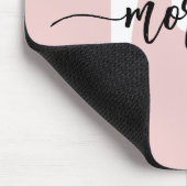 Roze Modern Script Girly Monogram Naam Muismat (Hoek)