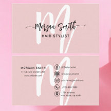 Roze Modern Script Girly Monogram Naam