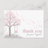 Roze Modern Script QR-code, dank u zakelijk Informatiekaartje (Voorkant)