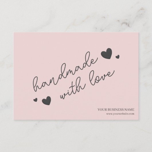 Roze Modern Script QR-code, dank u zakelijk Informatiekaartje (Achterkant)