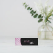 Roze Modern Stylist Salon Skinny Visitekaartje (Staand voorkant)