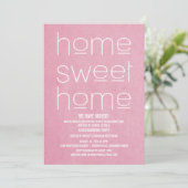 Roze Modern Sweet Home Housewarming Party Kaart (Staand voorkant)