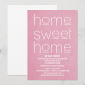 Roze Modern Sweet Home Housewarming Party Kaart (Voorkant / Achterkant)
