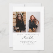 Roze Modern Trendy Minimalist 3 foto Afstuderen Kaart (Achterkant)