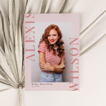 Roze Modern Trendy Minimalist 3 foto Afstuderen