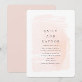 Roze Modern Waterverf Bruiloft Kaart (Voorkant / Achterkant)