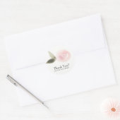 Roze Modern Waterverf Roos Bloemen bruiloft gunst Ronde Sticker (Envelop)