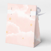 Roze Modern We Zijn Op Cloud Negen Meisje Baby sho Bedankdoosjes (Achterkant)