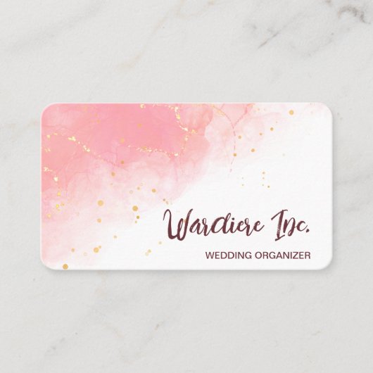 Roze Modern Wedding Organizer Visitekaartje (Voorkant)