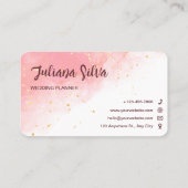 Roze Modern Wedding Organizer Visitekaartje (Achterkant)