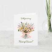 Roze Modern Wildflower Bouquet Huwelijksfeest (Voorkant)