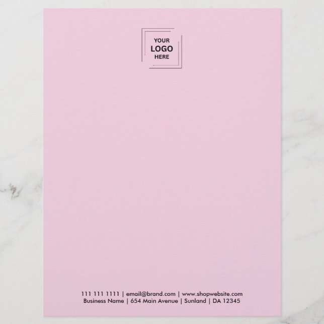 Roze Modern Zakelijk Briefhoofd Ontwerp (Voorkant)