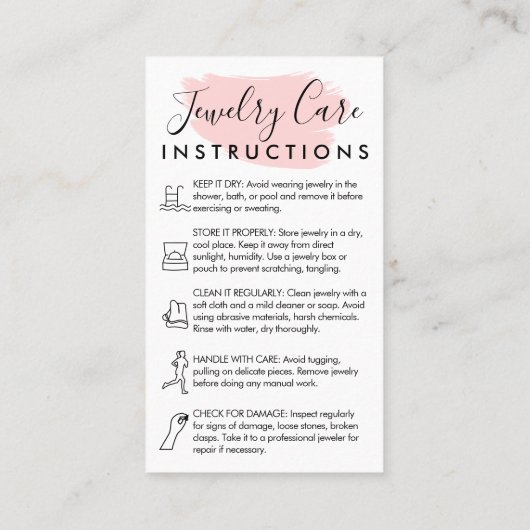 Roze moderne 5 jongerenzorg instructies visitekaartje (Achterkant)