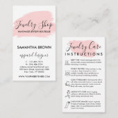 Roze moderne 5 jongerenzorg instructies visitekaartje (Voorkant / Achterkant)