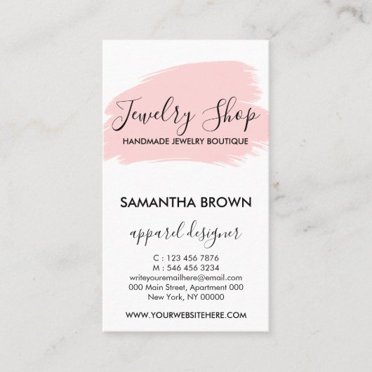 Roze moderne 5 jongerenzorg instructies visitekaartje (Voorkant)