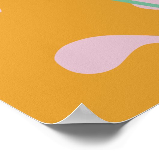 Roze moderne, abstracte, flortropische kunst poster (Hoek)