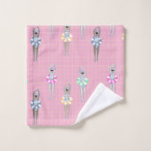 Roze moderne artistieke zwemmers bad handdoek (Wasdoekje)