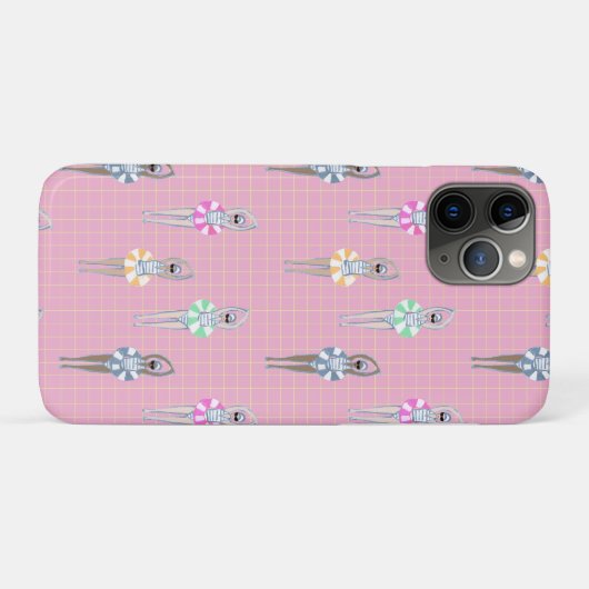Roze moderne artistieke zwemmers Case-Mate iPhone case (Achterkant (horizontaal))