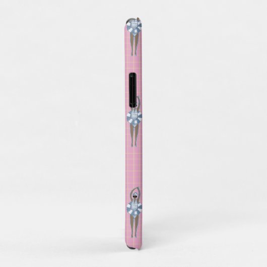 Roze moderne artistieke zwemmers Case-Mate iPhone case (Achterkant/rechts)