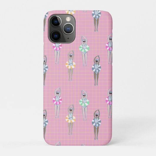 Roze moderne artistieke zwemmers Case-Mate iPhone case (Achterkant)