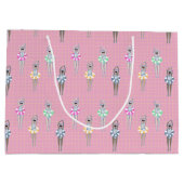 Roze moderne artistieke zwemmers groot cadeauzakje (Achterkant)