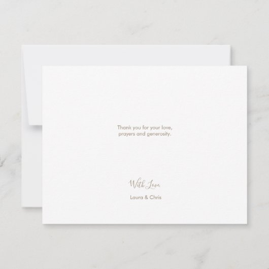 Roze Moderne Baby Meisje Foto Doop Dank u Kaart (Achterkant)