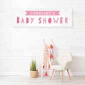 Roze moderne Baby shower banner (Insitu)